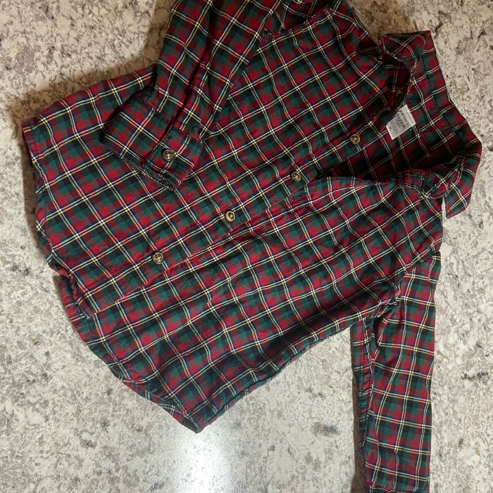 Plaid Button-Up Shirt